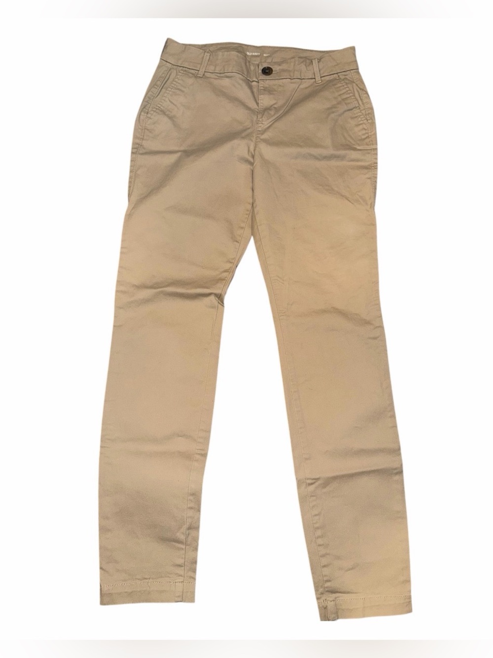 Old Navy Casual Flat-Front Chino Pants in Khaki
